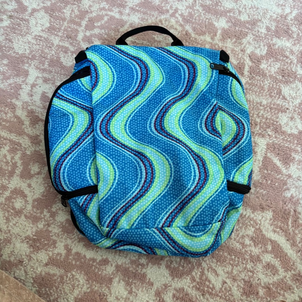 LL Bean Personal Organizer Toiletry Bag Blue Wave Hanging Travel Kit Medium - Picture 3 of 3